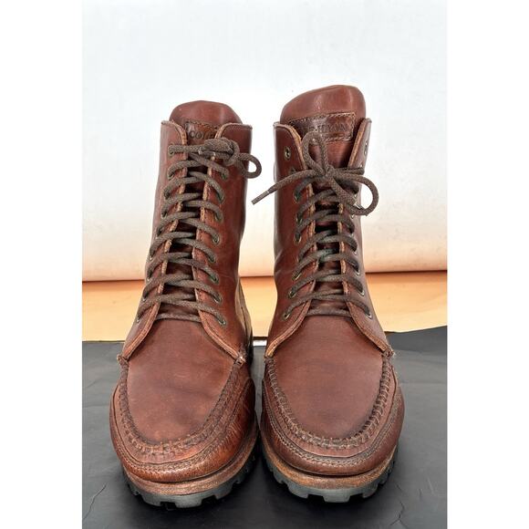 Vintage Cole Haan Brown Leather Moc Toe Hiking Work Boots Men’s 10M Made Brazil main image 8